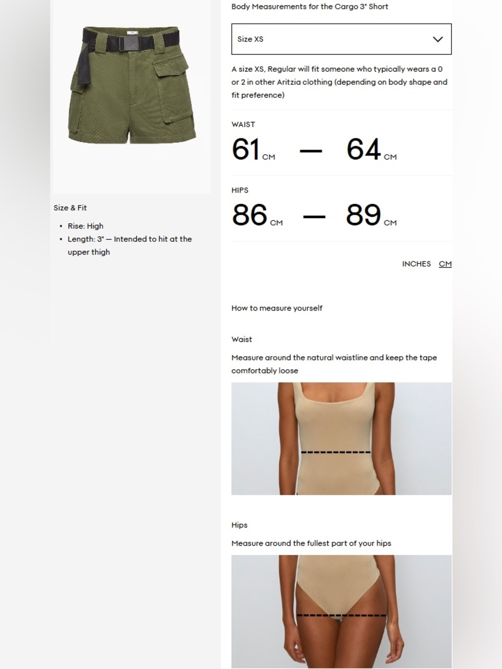 Aritzia TNA 3” belted cargo short - Picture 4 of 5
